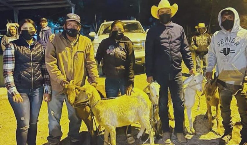 “ENTREGA DE CABRAS A PERSONAS DEL EJ. GABINO VAZQUEZ.”